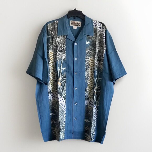 Tiki Classics Mens XXL 100% Silk‎ Hawaiian Shirt Floral Short Sleeve Button Up - Picture 2 of 9